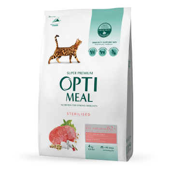 Optimeal Сухой корм для котов Стерилизованные Говядина Сорго 4 кг