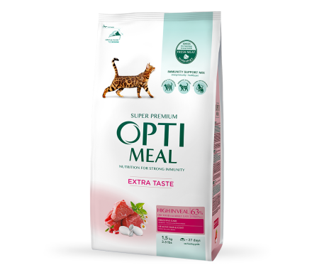 Optimeal Сухой корм для котов Телятина 1,5 кг