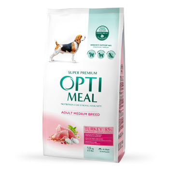 Optimeal Medium Breed Сухий корм для собак Індичка 1,5 кг
