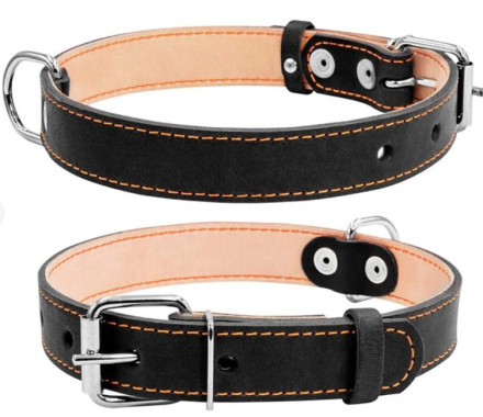 COLLAR Ошейник двойной Ш 25 мм Д 38-50 см черный