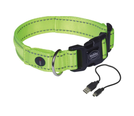 Nobby Ошейник для собак USB Flash mesh XS-S 2х28-38 см желтый