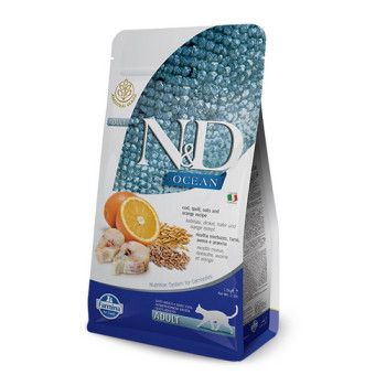 Farmina N&D Low Grain Ocean Adult Сухой корм для котов Треска 10 кг