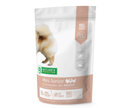Nature\'s Protection Сухой корм для щенков Mini Junior Small Breeds Птица 500 г