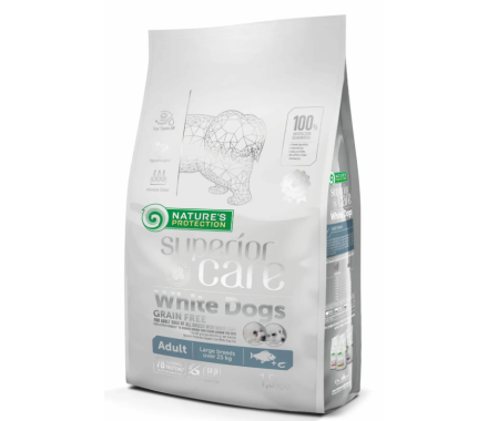 Nature\'s Protection Сухой корм для собак White Dogs Large Breeds Рыба 1,5 кг