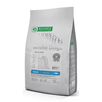 Nature\'s Protection Сухой корм для собак White Dogs Small and Mini Breeds Сельдь 1,5 кг