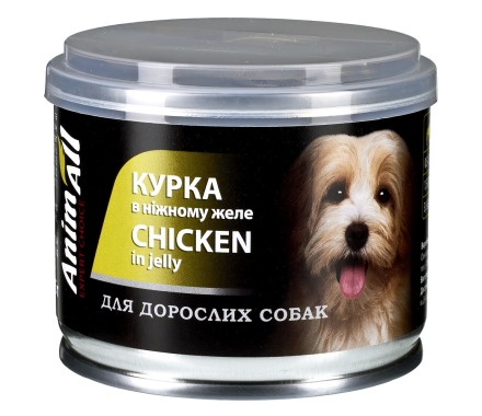 AnimAll Dog Консерва для собак Курица в нежном желе 195 г