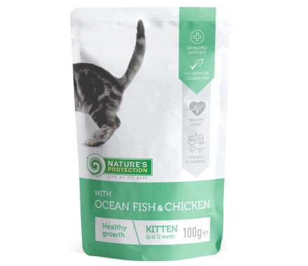Nature\'s Protection Влажный корм для котят Kitten Курица и Океаническая рыба 100 г