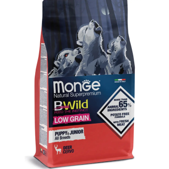 Monge Сухой корм для щенков Bwild Low Grain Puppy&Junior Оленина 2,5 кг