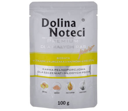 Dolina Noteci Premium Влажный корм для щенков с куриными желудками и телячьей печенью 100 г