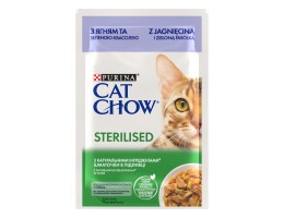Cat Chow Sterilized Вологий корм для котів Ягня та зелена квасоля 85 г