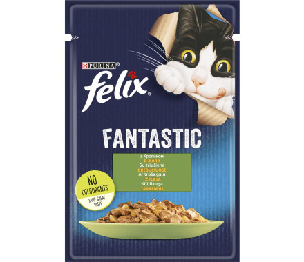 Felix Fantastic Влажный корм для котов Кролик в желе 85 г