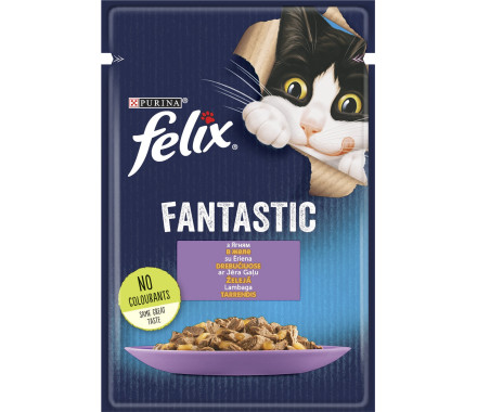 Felix Fantastic Влажный корм для котов Ягненок в желе 85 г