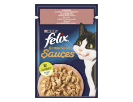 Felix Sensations Влажный корм для котов Лосось и креветка в соусе 85 г