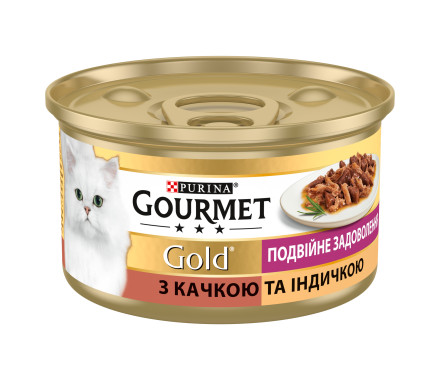 Gourmet Gold Консерва для котов Дуо Утка и индейка 85 г