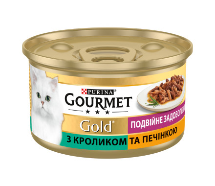 Gourmet Gold Консерва для котов Кролик и печень 85 г