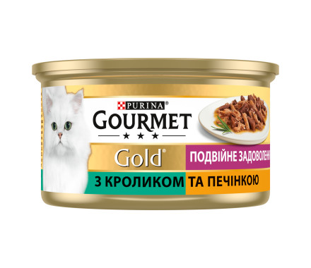 Gourmet Gold Консерва для котов Кролик и печень 85 г