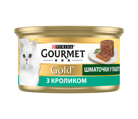 Gourmet Gold Консерва для котів Кролик шматочки паштет 85 г