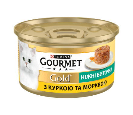 Gourmet Gold Консерва для котів Ніжні биточки Курка та морква 85 г