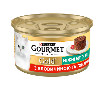 Gourmet Gold Консерва для котів Ніжні биточки Яловичина та томати 85 г