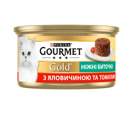Gourmet Gold Консерва для котів Ніжні биточки Яловичина та томати 85 г