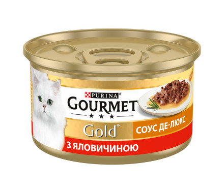Gourmet Gold Консерва для котів СоусДеЛюкс Яловичина 85 г