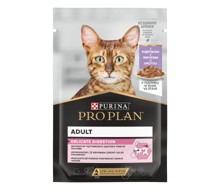 Pro Plan Delicate Влажный корм для котов Индейка в подливке 85 г