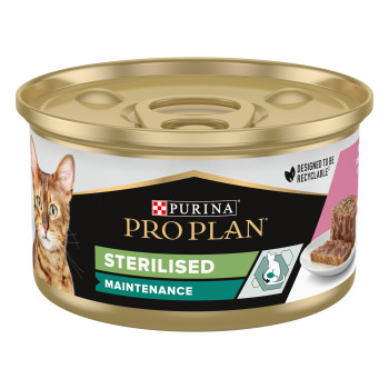 Pro Plan Sterilized Консерва для котов Тунец и лосось паштет 85 г