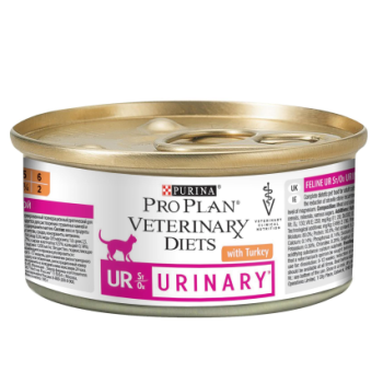 Pro Plan VD UR Urinary Лечебный влажный корм для котов Индейка 195 г