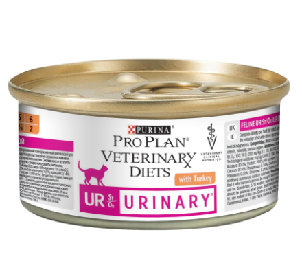 Pro Plan VD UR Urinary Лечебный влажный корм для котов Индейка 195 г