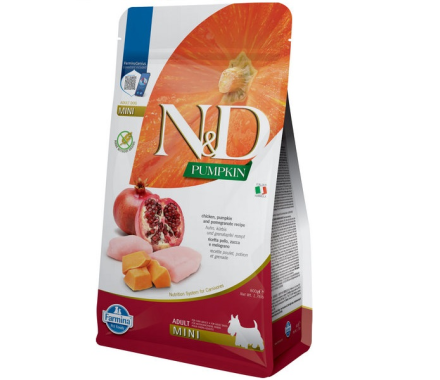 Farmina N&D Grain Free Adult Mini Сухой корм для собак Тыква, Курица с гранатом 800 г
