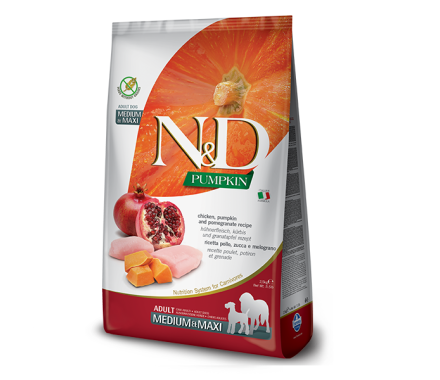 Farmina N&D Grain Free Adult Medium&Maxi Сухой корм для собак Тыква, Курица с гранатом 2,5 кг