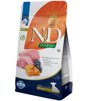Farmina N&D Grain Free Puppy Mini Сухой корм для щенков Тыква, Ягнёнок и черника 800 г