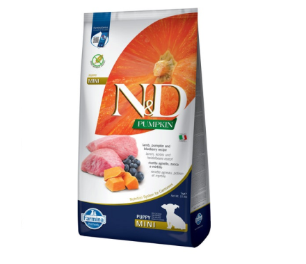 Farmina N&D Grain Free Puppy Mini Сухой корм для щенков Тыква, Ягнёнок и черника 7 кг