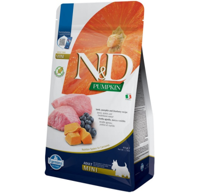 Farmina N&D Grain Free Adult Mini Сухой корм для собак Тыква, Ягнёнок и черника 800 г