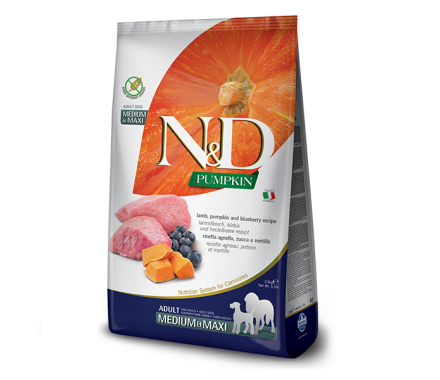 Farmina N&D Grain Free Adult Medium&Maxi Сухой корм для собак Тыква, Ягнёнок и черника 2,5 кг