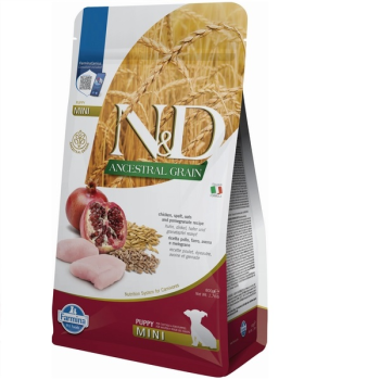 Farmina N&D Low Grain Puppy Mini Сухой корм для щенков Курица с гранатом 800 г