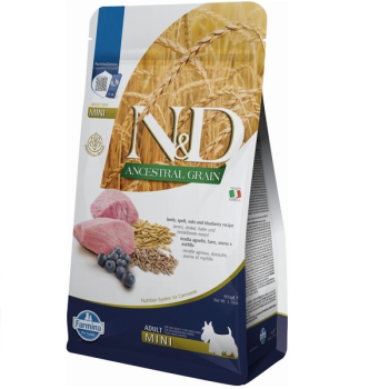 Farmina N&D Low Grain Adult Mini Сухой корм для собак Ягнёнок и черника 800 г