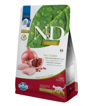 Farmina N&D Prime Grain Free Adult Neutered Сухой корм для котов Курица с гранатом 300 г