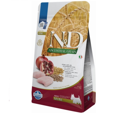 Farmina N&D Low Grain Adult Mini Сухой корм для собак Курица с гранатом 800 г