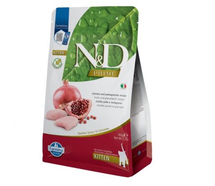 Farmina N&D Prime Grain Free Kitten Сухой корм для котят Курица с гранатом 300 г