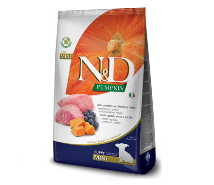 Farmina N&D Grain Free Puppy Mini Сухой корм для щенков Тыква, Ягнёнок и черника 2,5 кг
