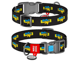 Waudog Nylon Нашийник для собак QR-паспорт пластиковий фастекс Ш 15 мм Д 23-35 см Дім