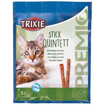 Trixie Ласощі для котів Premio Quadro-Sticks Палички Домашня птиця та печінка 5х5 г