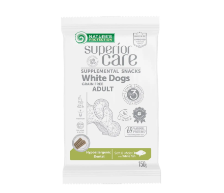 Nature\'s Protection Лакомства для собак Superior Care White Dogs Hypoallergenic & Dental Care Рыба 150 г
