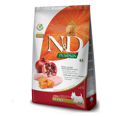 Farmina N&D Grain Free Adult Mini Сухой корм для собак Тыква, Курица с гранатом 7 кг