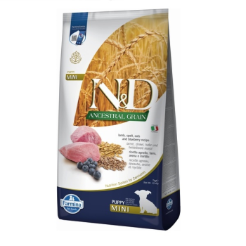 Farmina N&D Low Grain Puppy Mini Сухой корм для щенков Ягнёнок и черника 7 кг