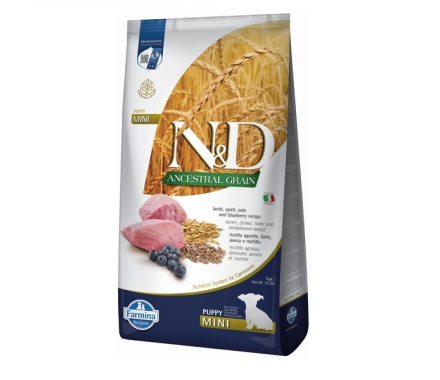 Farmina N&D Low Grain Puppy Mini Сухой корм для щенков Ягнёнок и черника 7 кг
