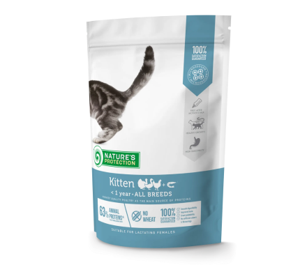 Nature\'s Protection Сухой корм для котят Kitten All breeds Птица и Криль 400 г