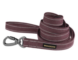 BronzeDog Повідець для собак Cotton брезентовий Д 200 см Ш 16 мм черрі