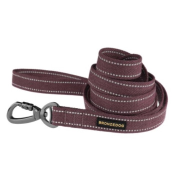 BronzeDog Поводок для собак Cotton брезентовый Д 200 см Ш 16 мм черри